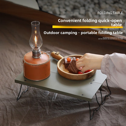 Outdoor Aluminum Alloy Foldable Quick-Open Table Portable Backpack Table Camping Picnic Table Lightweight Integrated Small Table