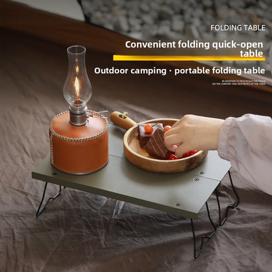 Outdoor Aluminum Alloy Foldable Quick-Open Table Portable Backpack Table Camping Picnic Table Lightweight Integrated Small Table