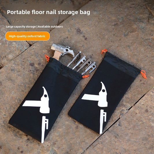Outdoor Ground Peg Storage Bag Large Capacity Handheld Simple Tool Bag Oxford Cloth Tent Peg Hammer Bag Envelope Style