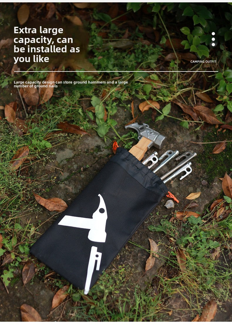 Outdoor Ground Peg Storage Bag Large Capacity Handheld Simple Tool Bag Oxford Cloth Tent Peg Hammer Bag Envelope Style