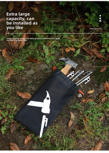 Outdoor Ground Peg Storage Bag Large Capacity Handheld Simple Tool Bag Oxford Cloth Tent Peg Hammer Bag Envelope Style