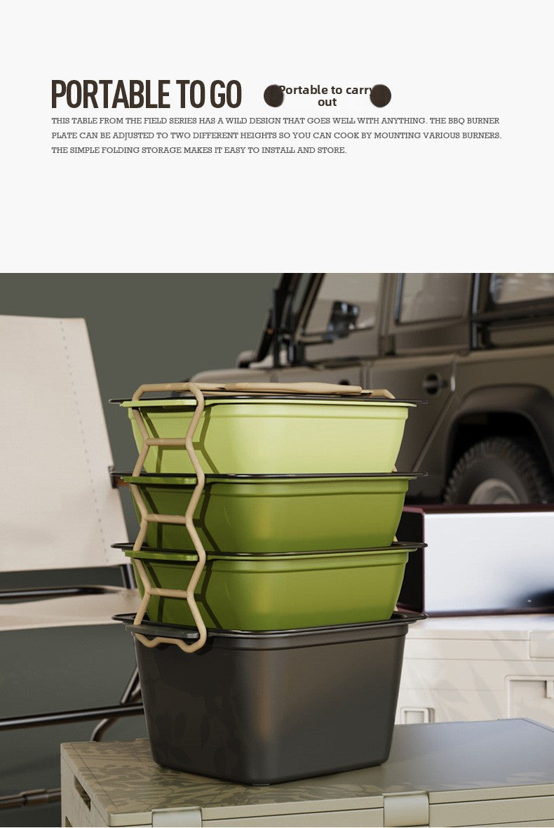 Outdoor Portable Picnic Box Foldable Student Multifunctional Lunch Box Portable Outdoor Food Grade Fresh-Keeping Fruit Box