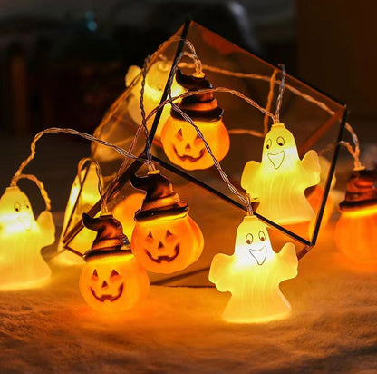 Halloween String Lights Scene Setup LED Pumpkin String Lights Outdoor Festival Decoration LED Halloween String Lights