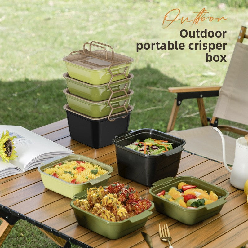Outdoor Portable Picnic Box Foldable Student Multifunctional Lunch Box Portable Outdoor Food Grade Fresh-Keeping Fruit Box