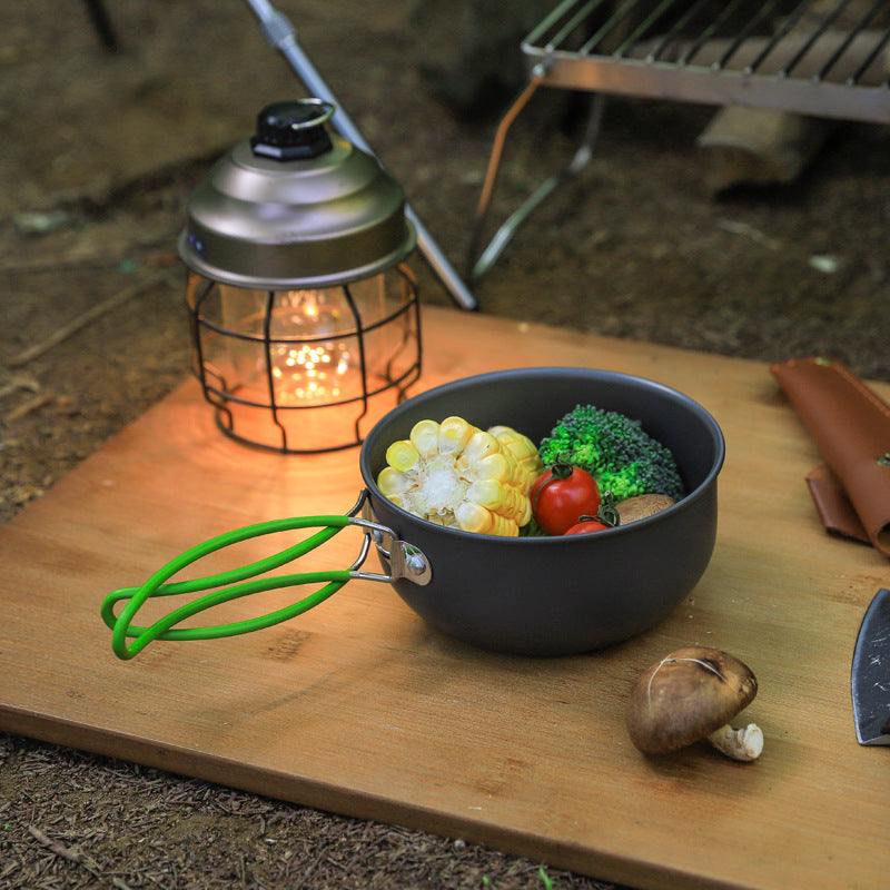 Outdoor Foldable Single 101 Pot Set Non-Stick Pan Portable Camping Picnic Stove Suit Ultra-Light Camping Cookware