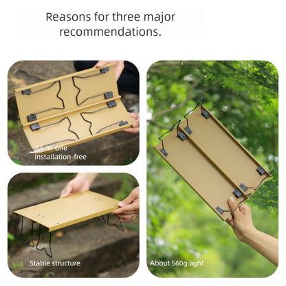 Outdoor Aluminum Alloy Foldable Quick-Open Table Portable Backpack Table Camping Picnic Table Lightweight Integrated Small Table