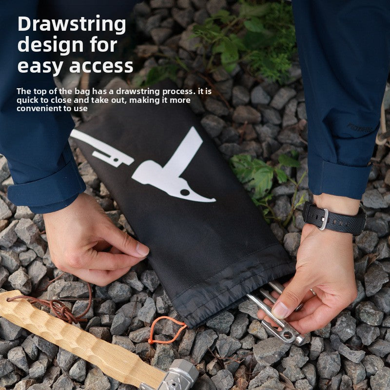 Outdoor Ground Peg Storage Bag Large Capacity Handheld Simple Tool Bag Oxford Cloth Tent Peg Hammer Bag Envelope Style